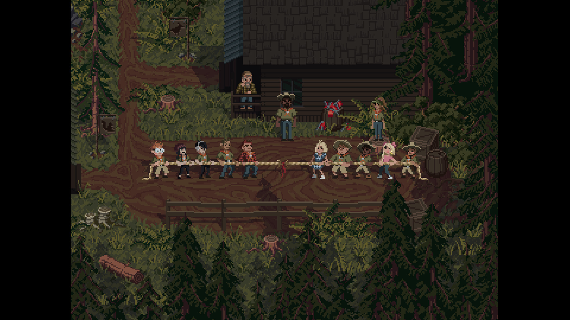 Night woods at the camp, official screenshot